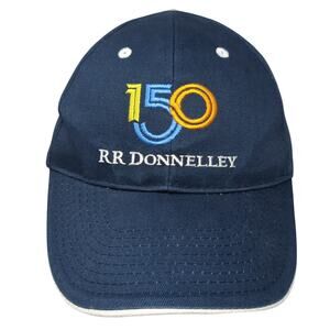 150 RR Donnelley Strapback Baseball Cap Blue One Size Embroidered Hit Wear